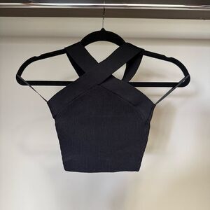 Aritzia Sculpt Knit Criss Cross Cropped Tank - size xxs